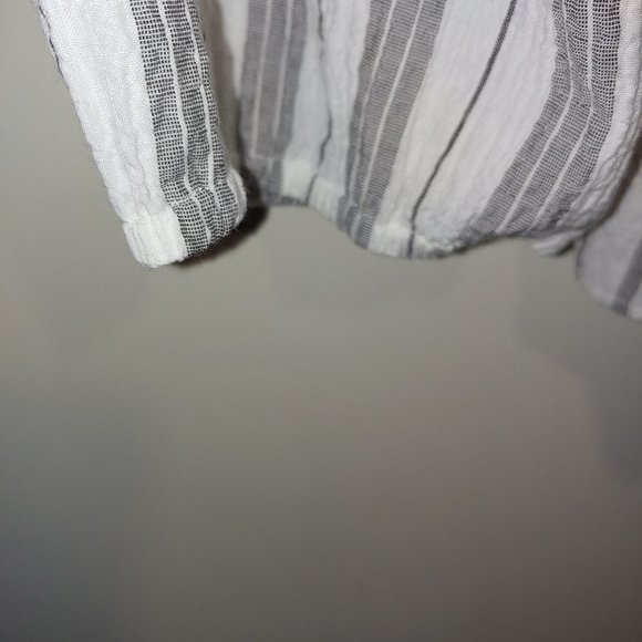 Banana Republic Factory Striped Tie-Front Top Blouse 3/4 Long Sleeve Size XL - Picture 4 of 7